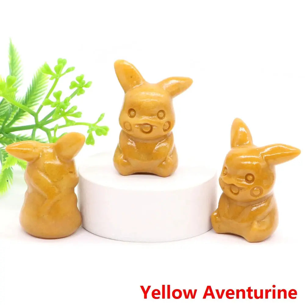 40mm Cute PICACHO Cartoon Natural Crystals