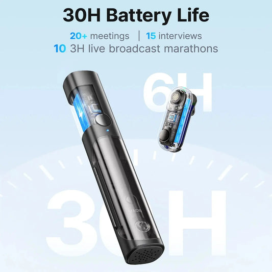 BOYA Magic Wireless Lavalier Microphone 4-in-1 Mic for iPhone, Android USB-C Phone Camera for Live Streaming Pure Ember