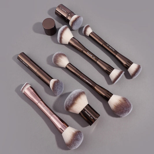 MAANGE Makeup Brushes Double Head Foundation Powder Concealer Blusher Bronzer Makeup Brush Soft Fiber Hair Cosmetic Beauty Tools Pure Ember