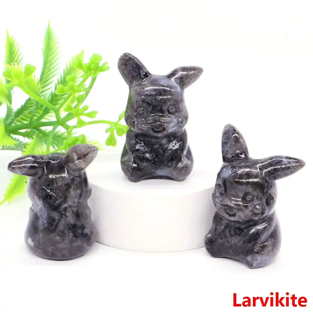 40mm Cute PICACHO Cartoon Natural Crystals