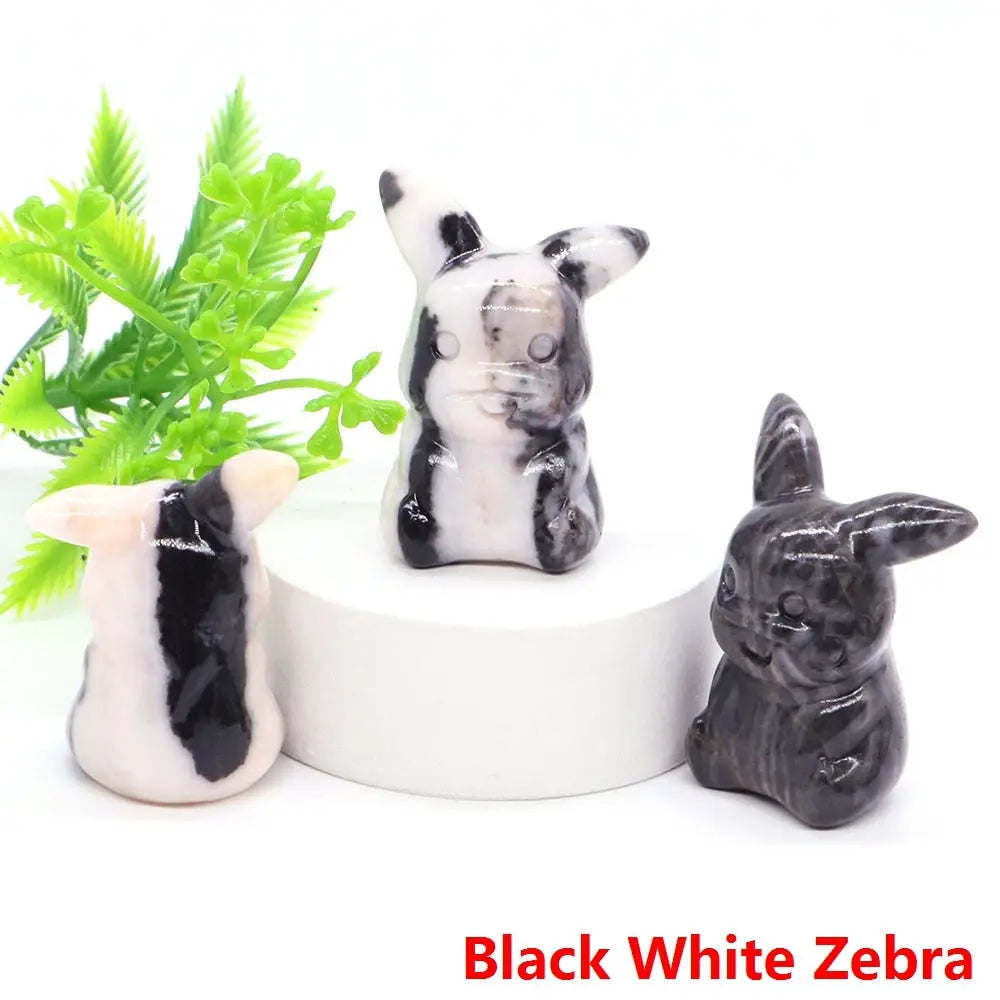 40mm Cute PICACHO Cartoon Natural Crystals