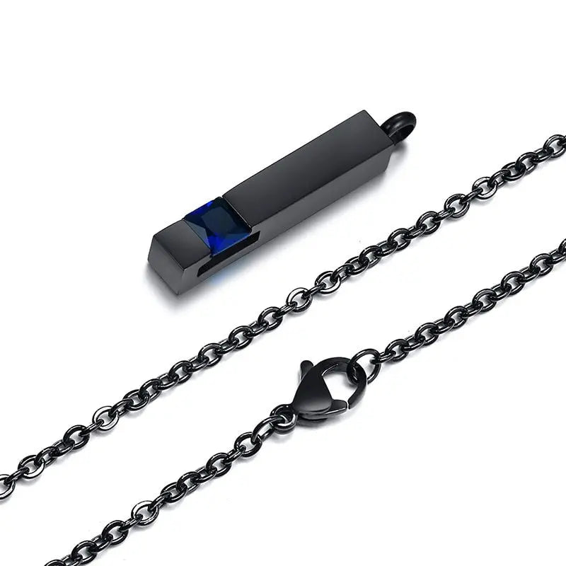Zircon Cremation Urn Jewelry Cube Memorial Ashes Necklace Pendant