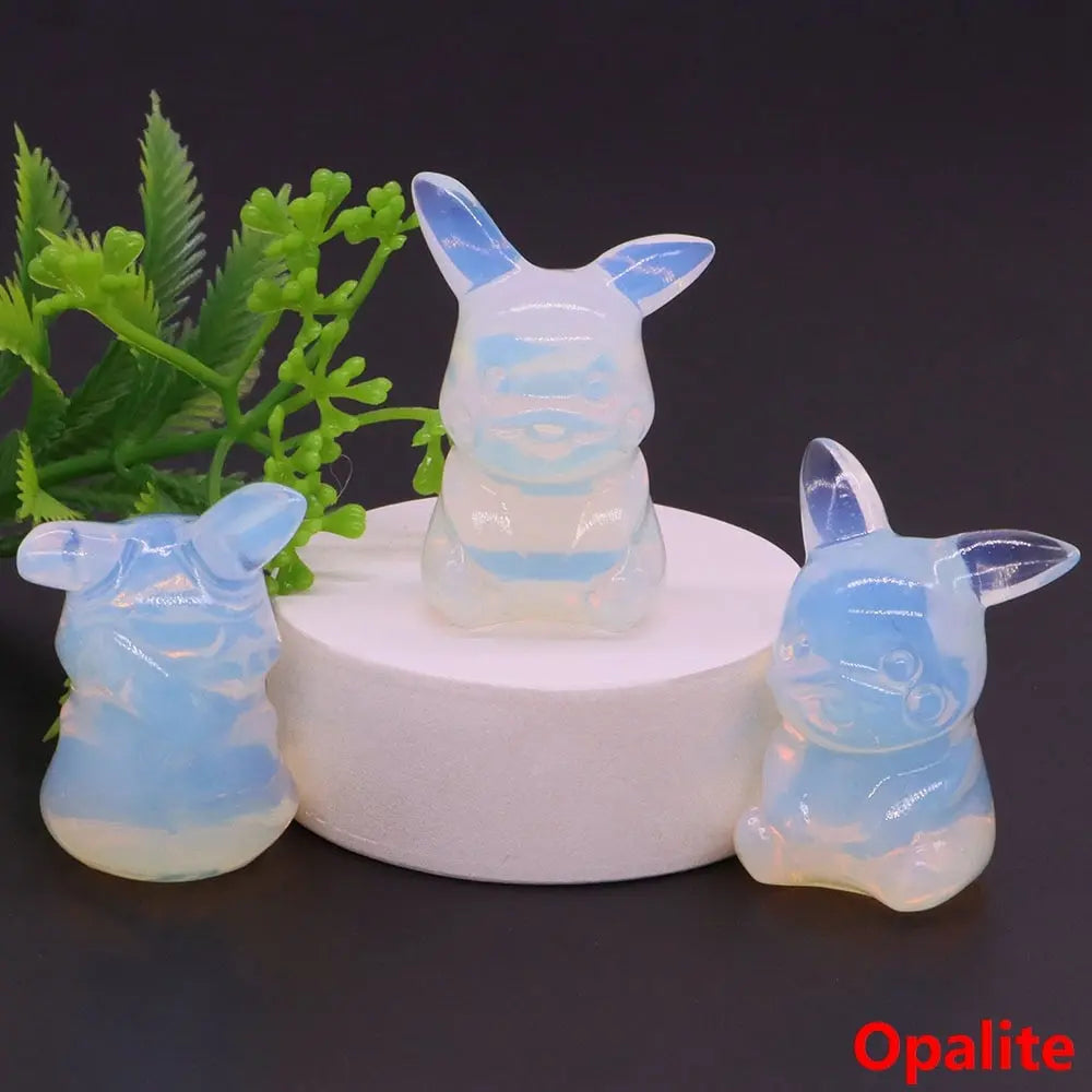 40mm Cute PICACHO Cartoon Natural Crystals