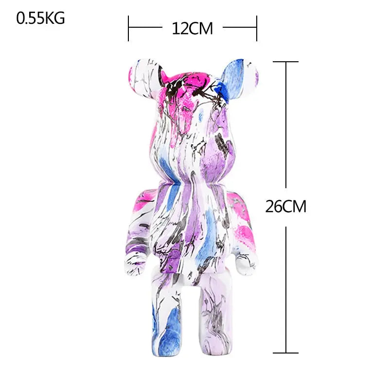 Nordic Bearbrick Bear Statues and Sculptures Graffiti Ornaments