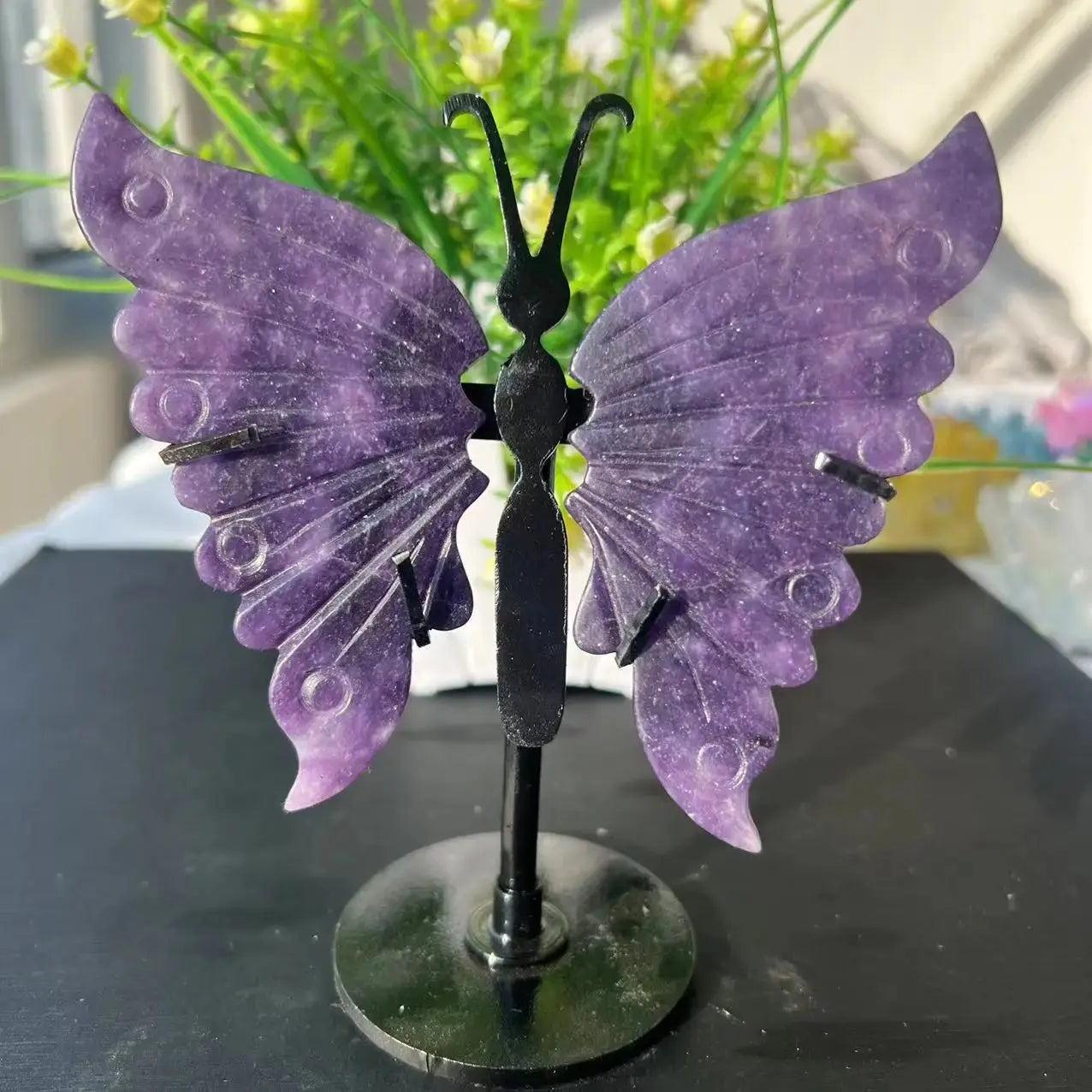 Natural Dream Amethyst Butterfly Wings Crystal With Stand