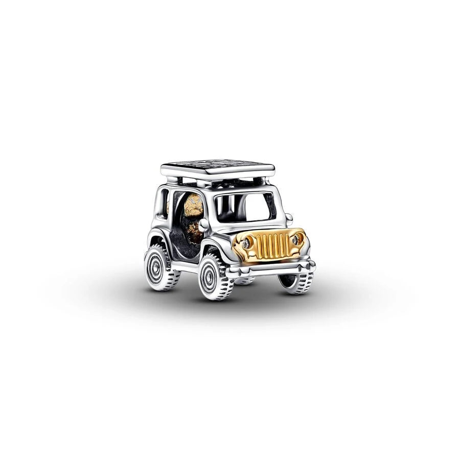 Charm shaped like a Jeep on a white background pandora style