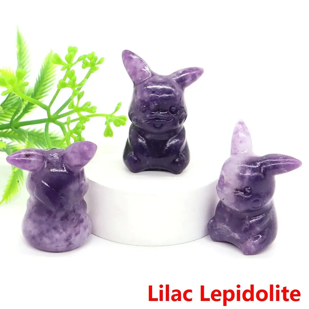 40mm Cute PICACHO Cartoon Natural Crystals