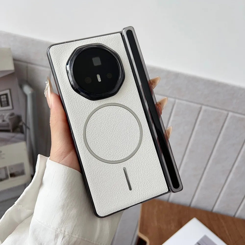 Phone case with unique design held by a person, blurred background