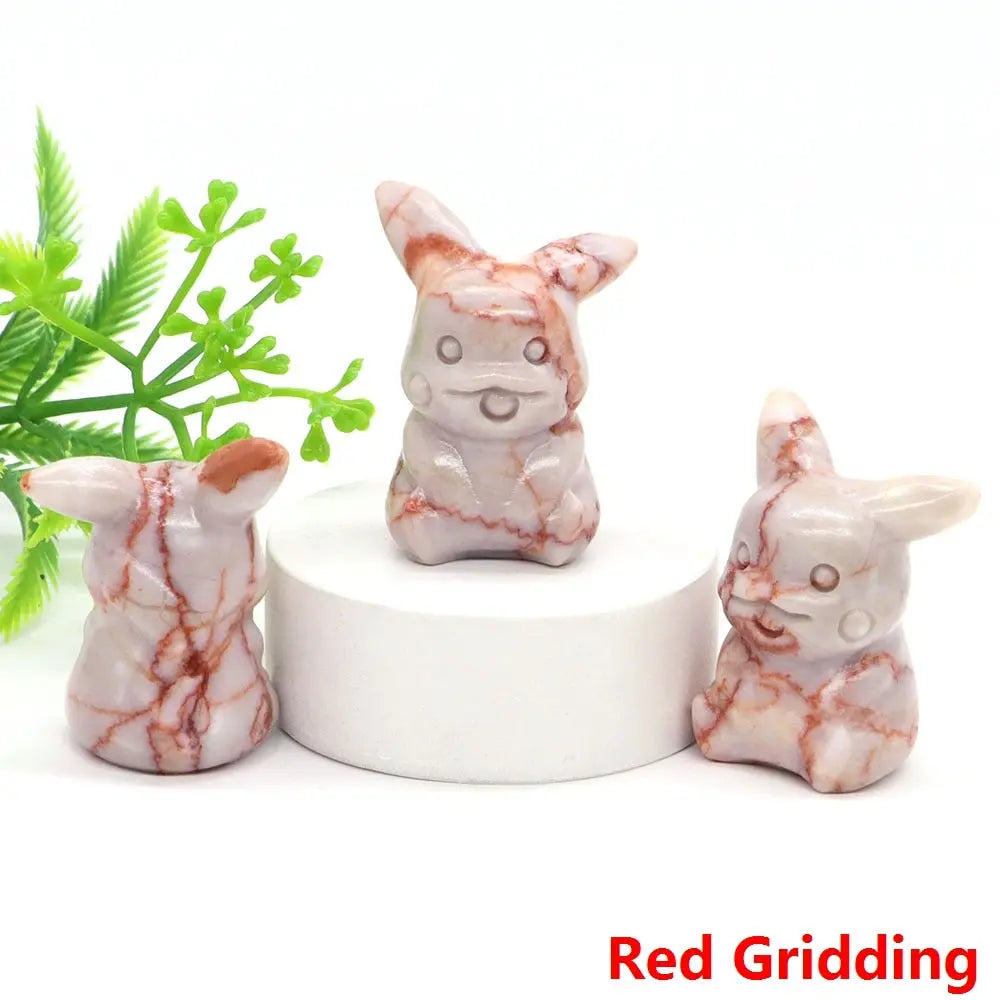 40mm Cute PICACHO Cartoon Natural Crystals