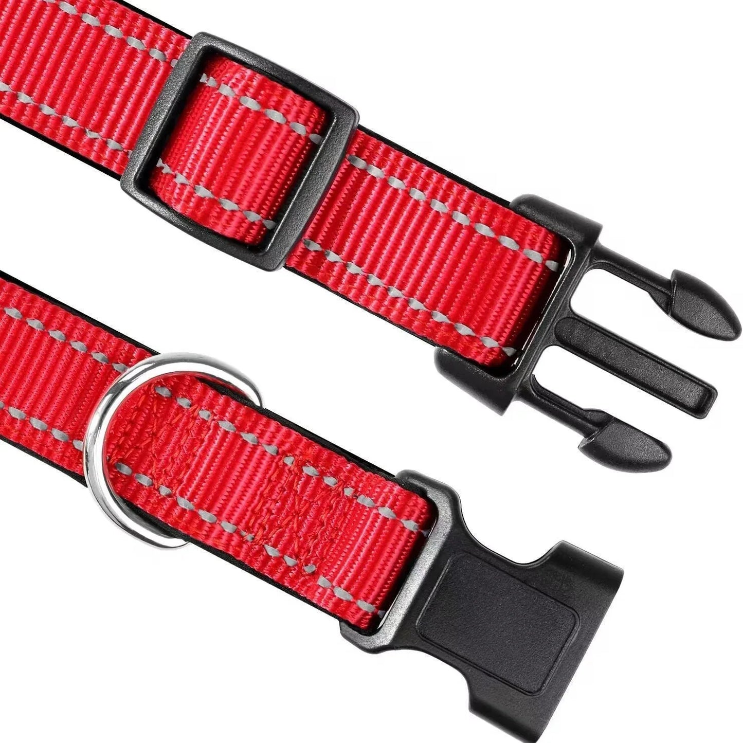 Reflective Dog Collar, Soft Neoprene Medium to Large Dogs, Neck 25-60 Centimetre red