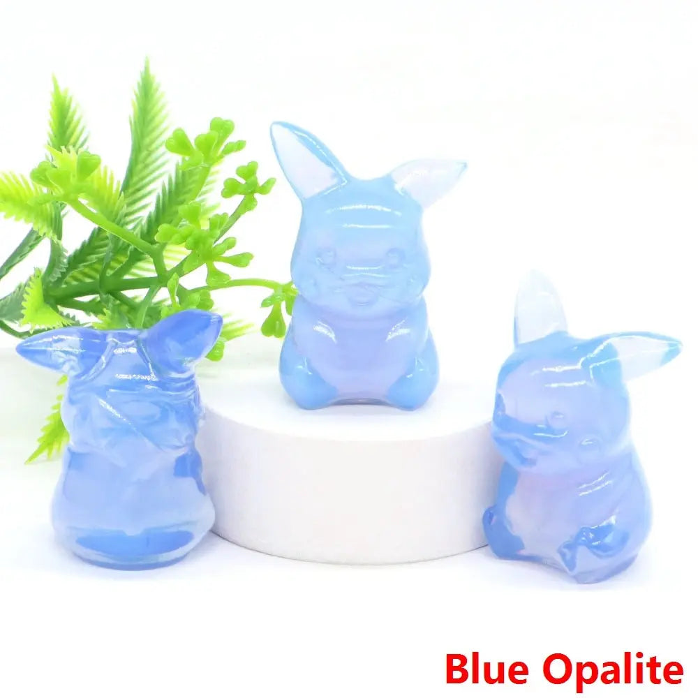 40mm Cute PICACHO Cartoon Natural Crystals