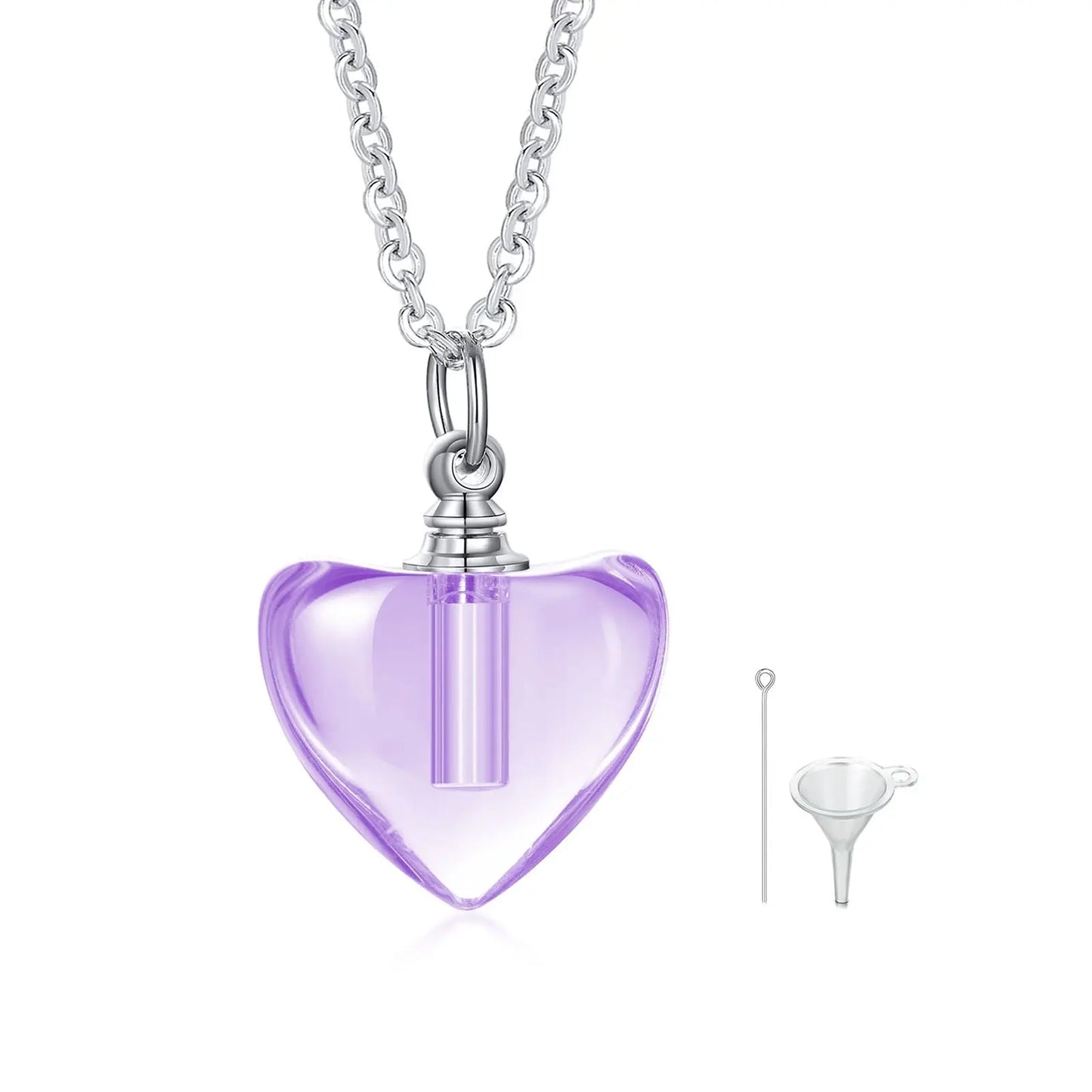 Glass Urn Necklace Pendant for Ashes Teardrop Pendant purple