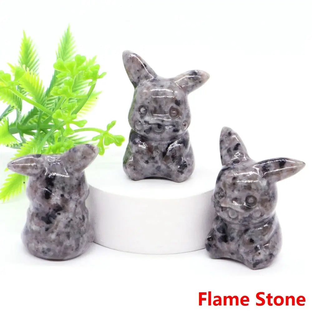40mm Cute PICACHO Cartoon Natural Crystals