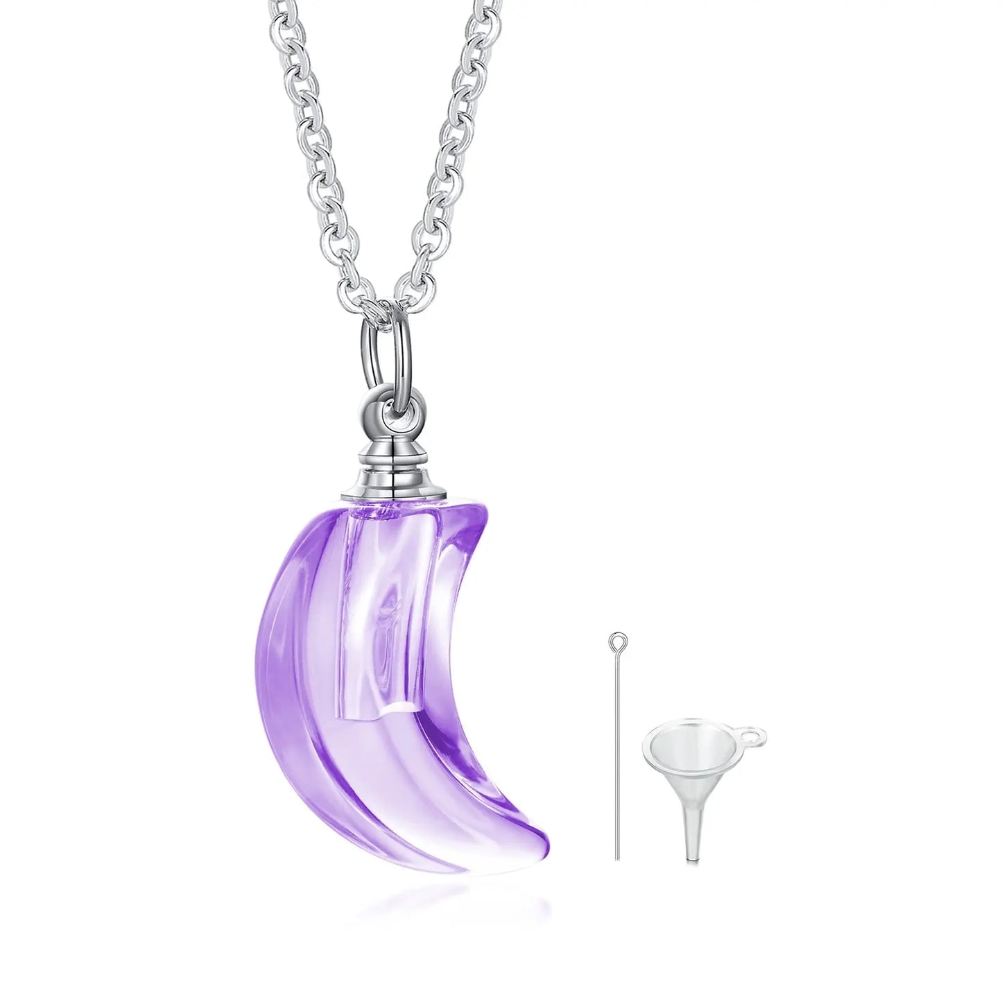 moon Glass Urn Necklace Pendant for Ashes Pendant