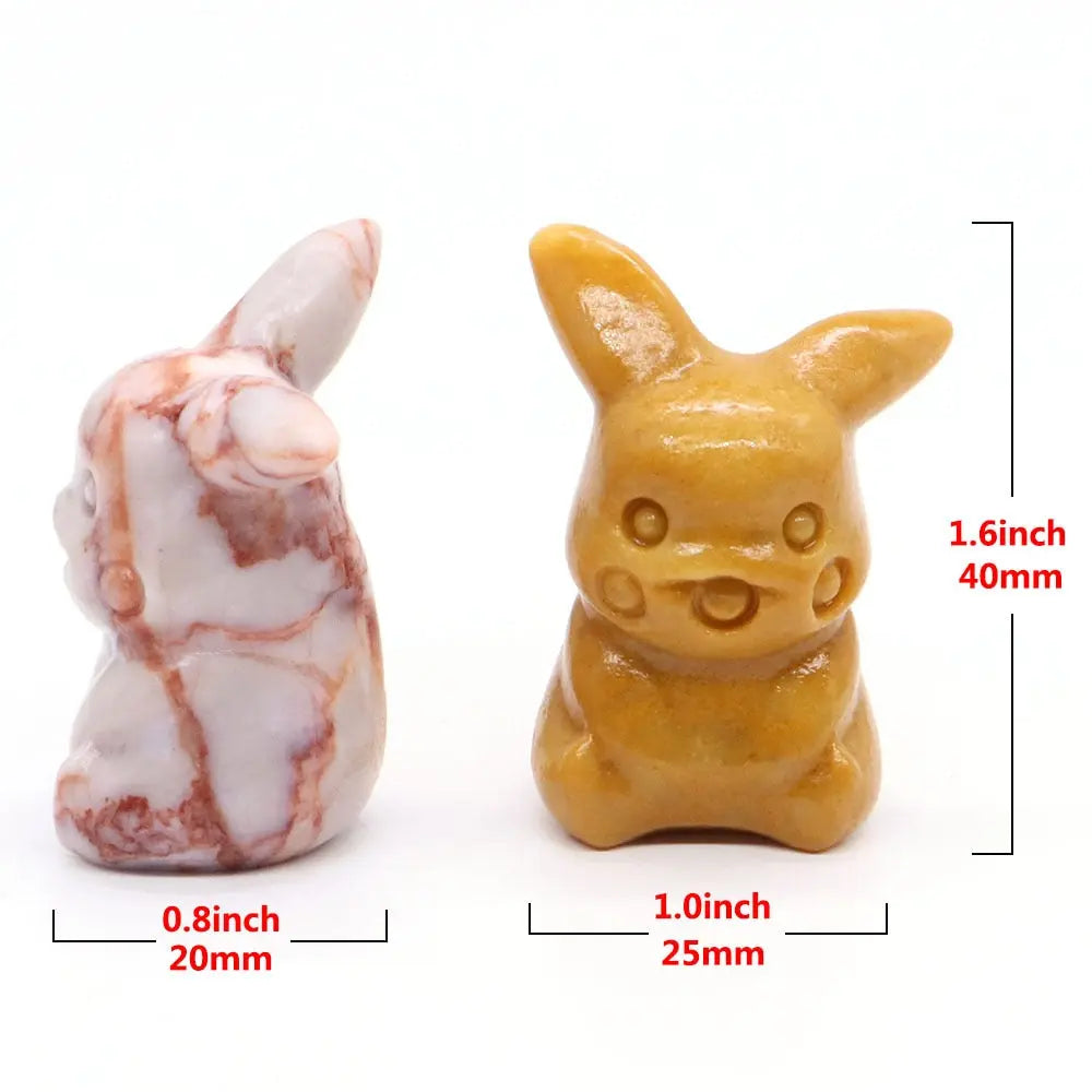 40mm Cute PICACHO Cartoon Natural Crystals