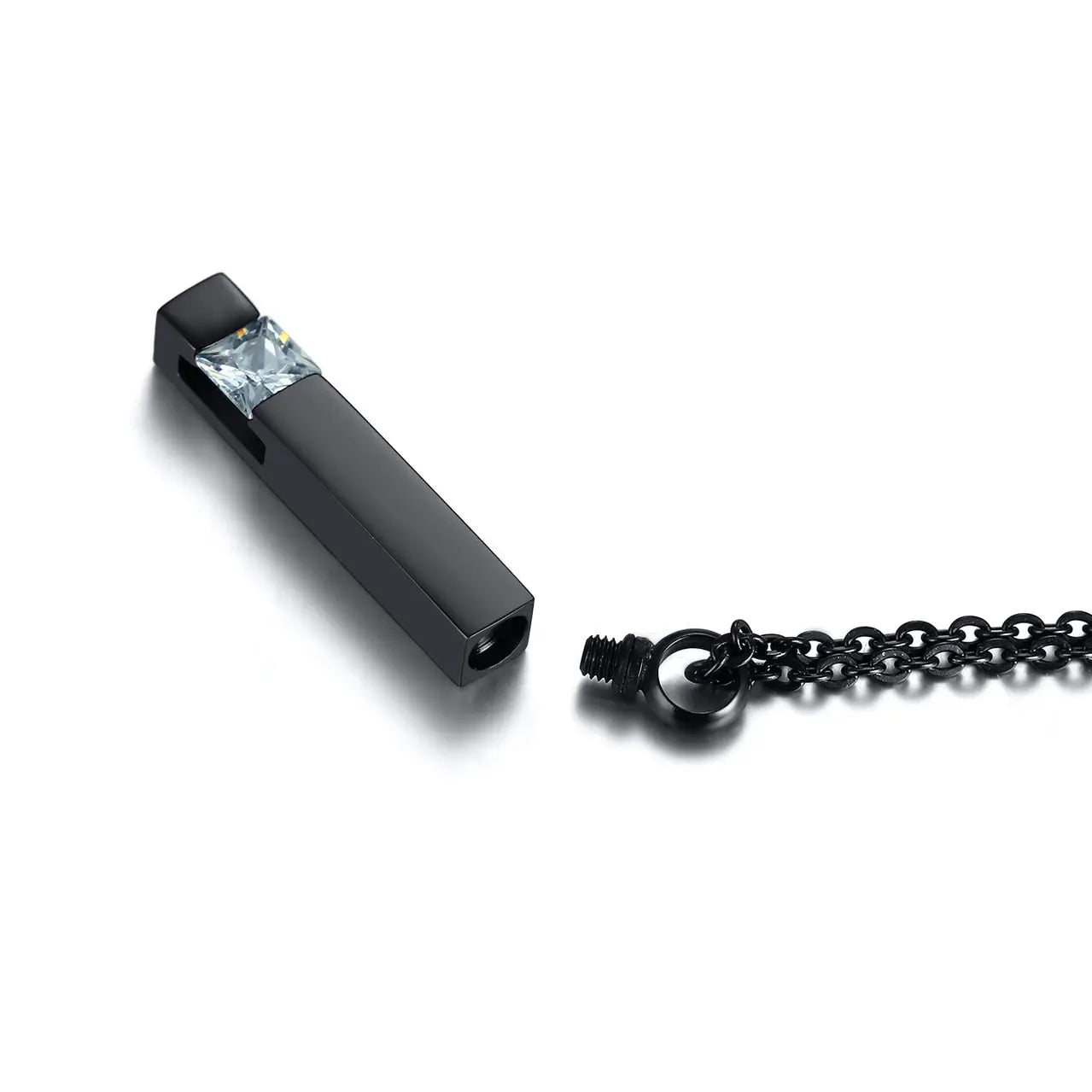 Zircon Cremation Urn Jewelry Cube Memorial Ashes Necklace Pendant