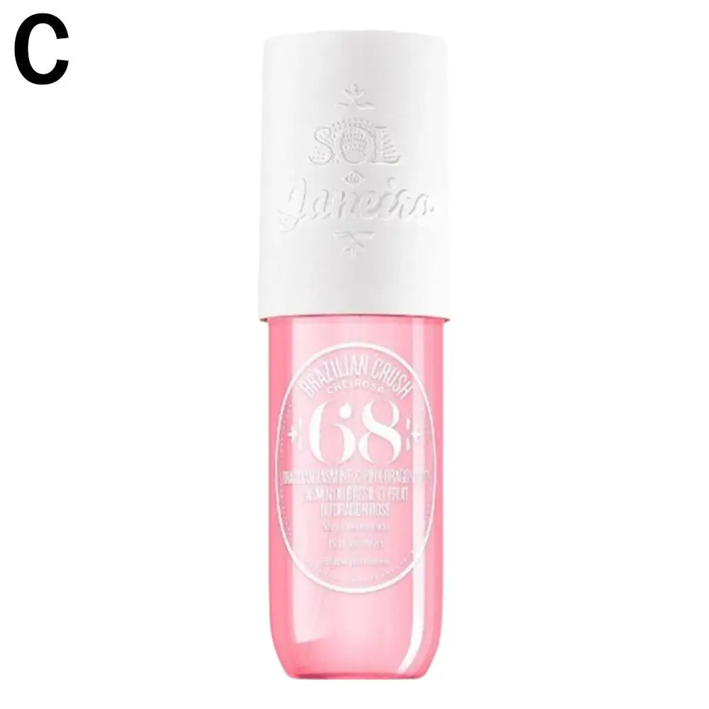 Sol Janeteiro 68 Pink and white cosmetic bottle with 'GS' branding on a white background