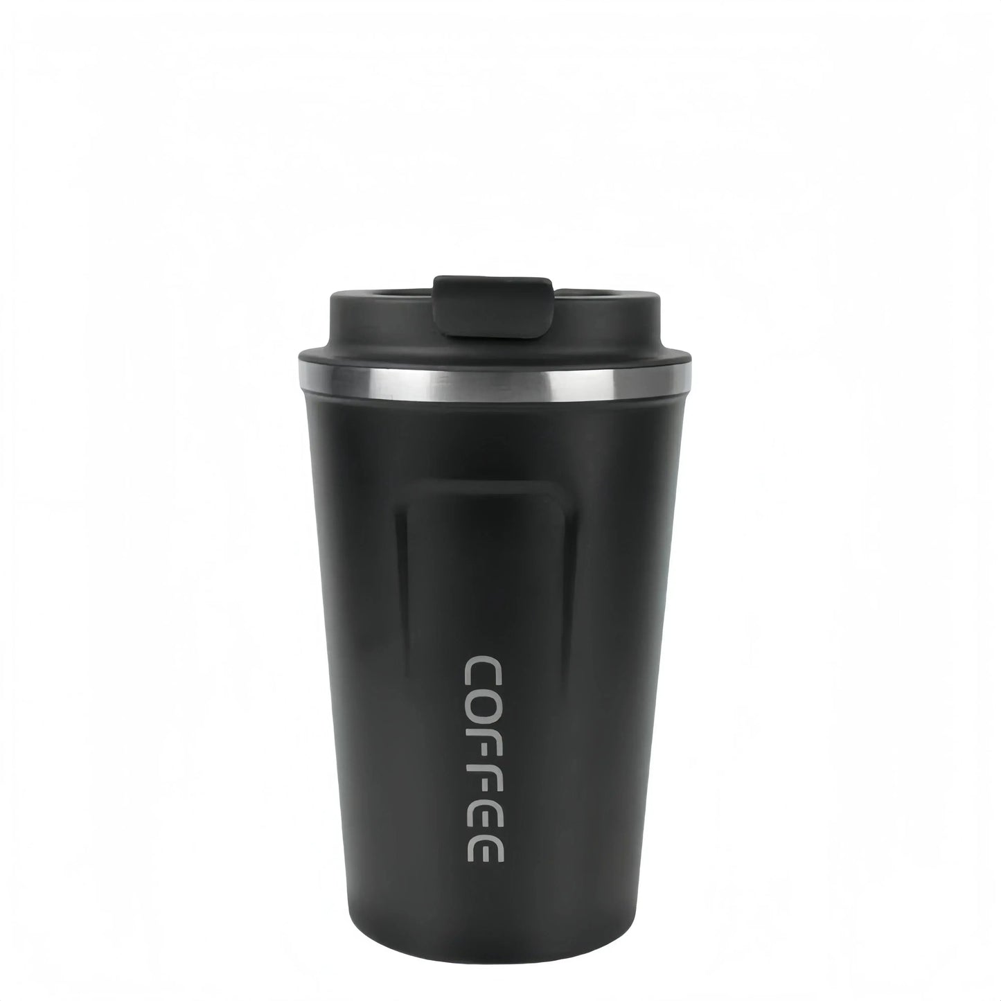 Thermo Cafe Mug - Stainless Steel Coffee Mug in black color. Sleek, insulated, and perfect for travel or office use.