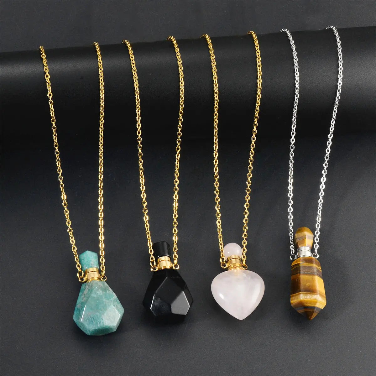 Crystal Natural Stone Ashes Keepsake Pendant Urn Necklaces - Pure Ember