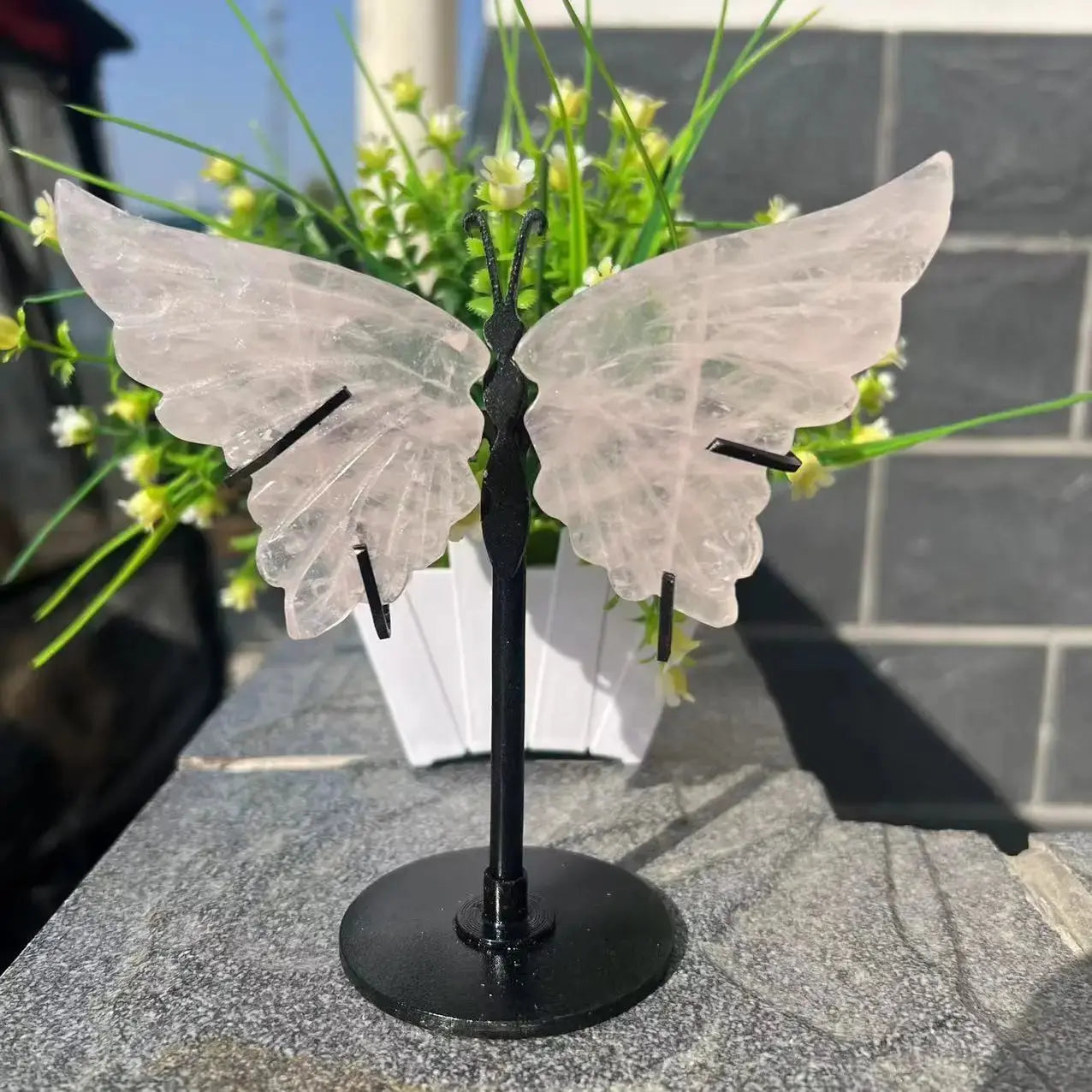 Natural Dream Amethyst Butterfly Wings Crystal With Stand
