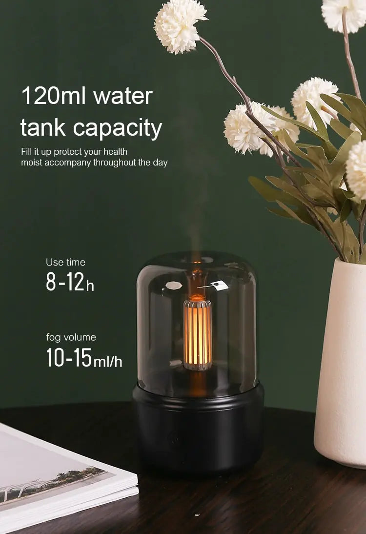 Portable Aroma Diffuser USB Air Humidifier Essential Oil Night Light - Pure Ember