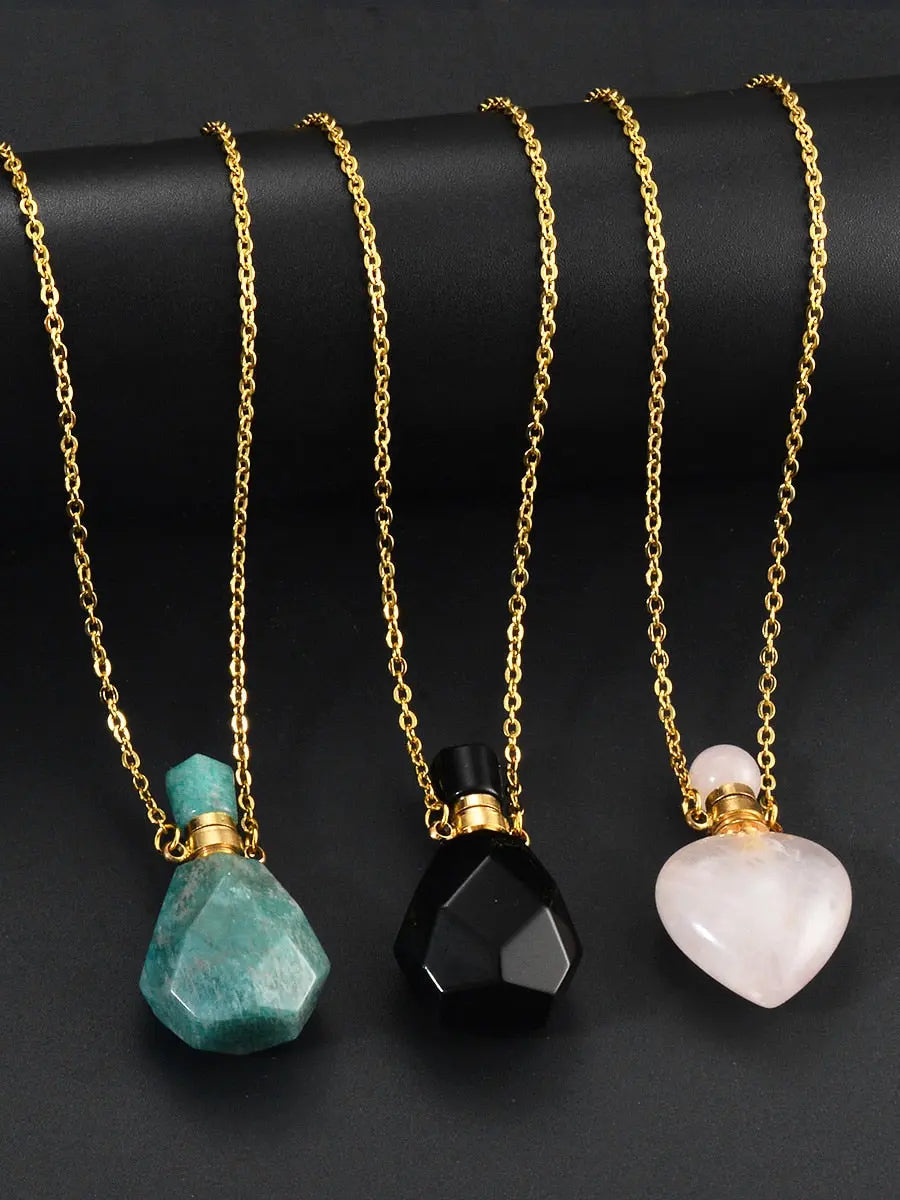 Crystal Natural Stone Ashes Keepsake Pendant Urn Necklaces - Pure Ember