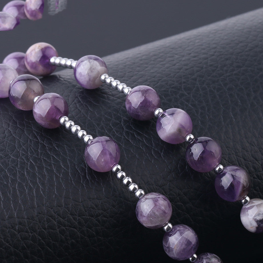 Natural White Crystal Column Natural Stone Necklace Pure Ember