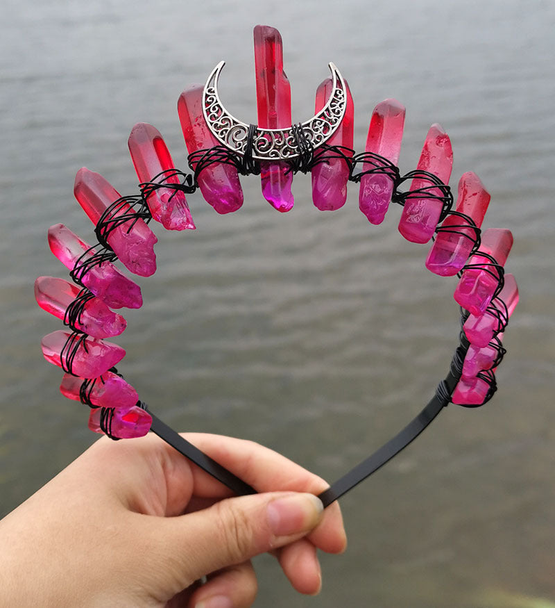 Natural Crystal Electroplating Frosted Crystal Witch Crown Pure Ember
