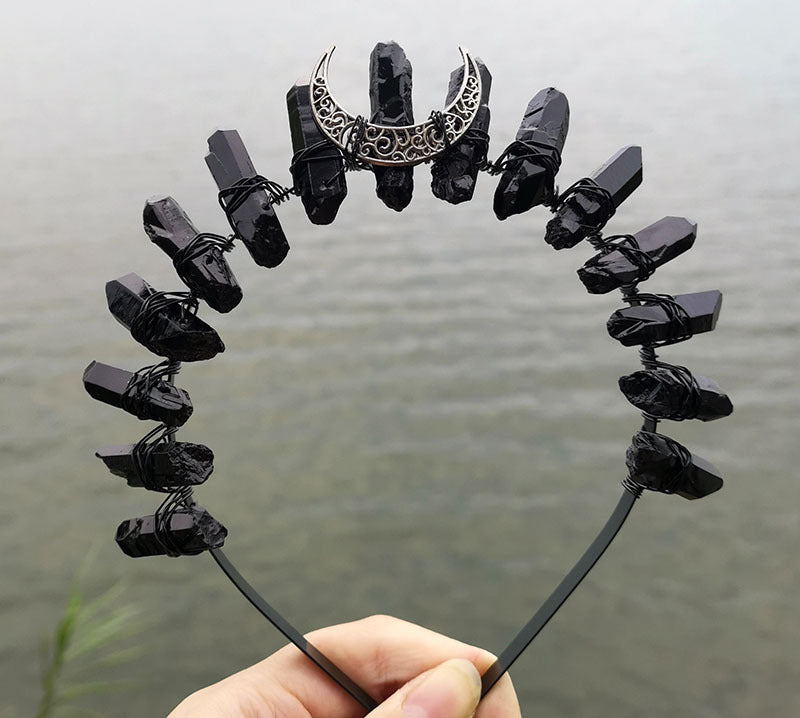 Natural Crystal Electroplating Frosted Crystal Witch Crown Pure Ember