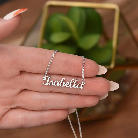 silver custom name necklace isabella