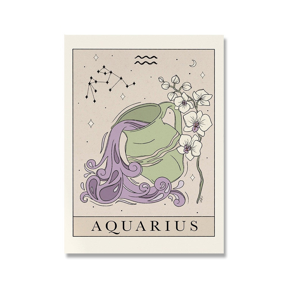 Zodiac Canvas Painting Poster Constellation Pure Ember