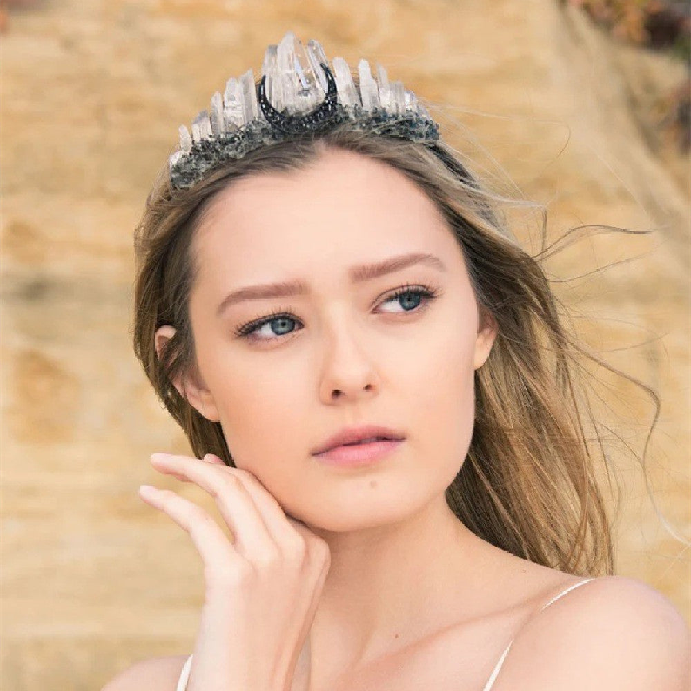 Natural Crystal Black Moon Crown Pure Ember