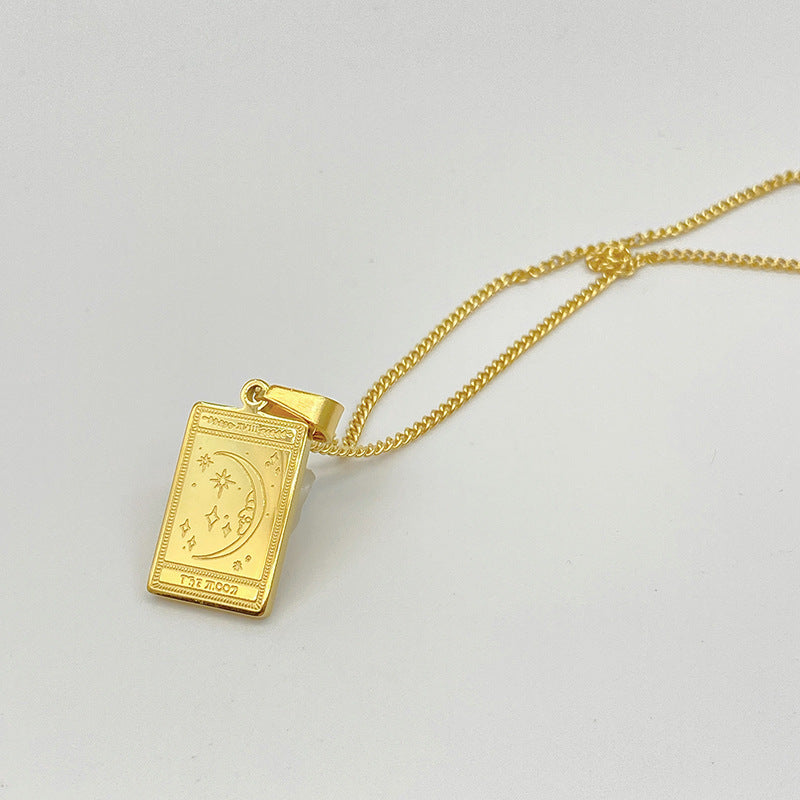 Tarot Pendant Necklace Stainless Steel Pure Ember the fool