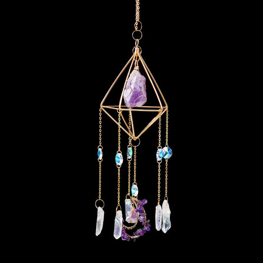 Natural Stone Amethyst Crystal Windchimes Pure Ember