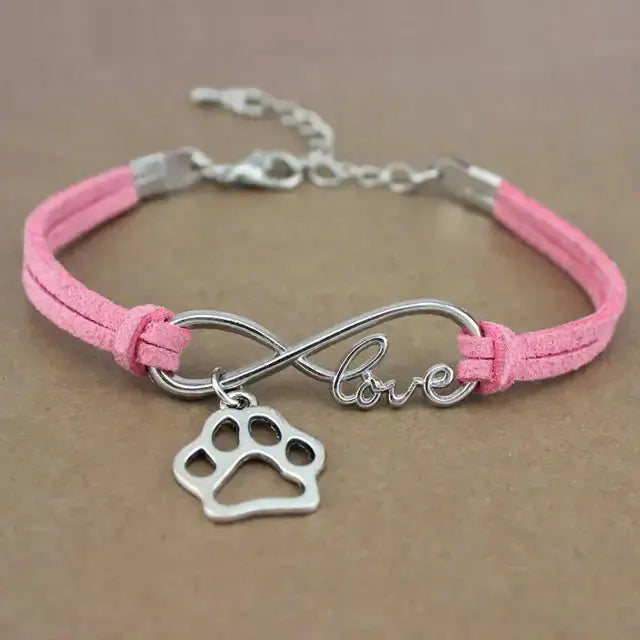 Rope Bracelet With Charms love pink