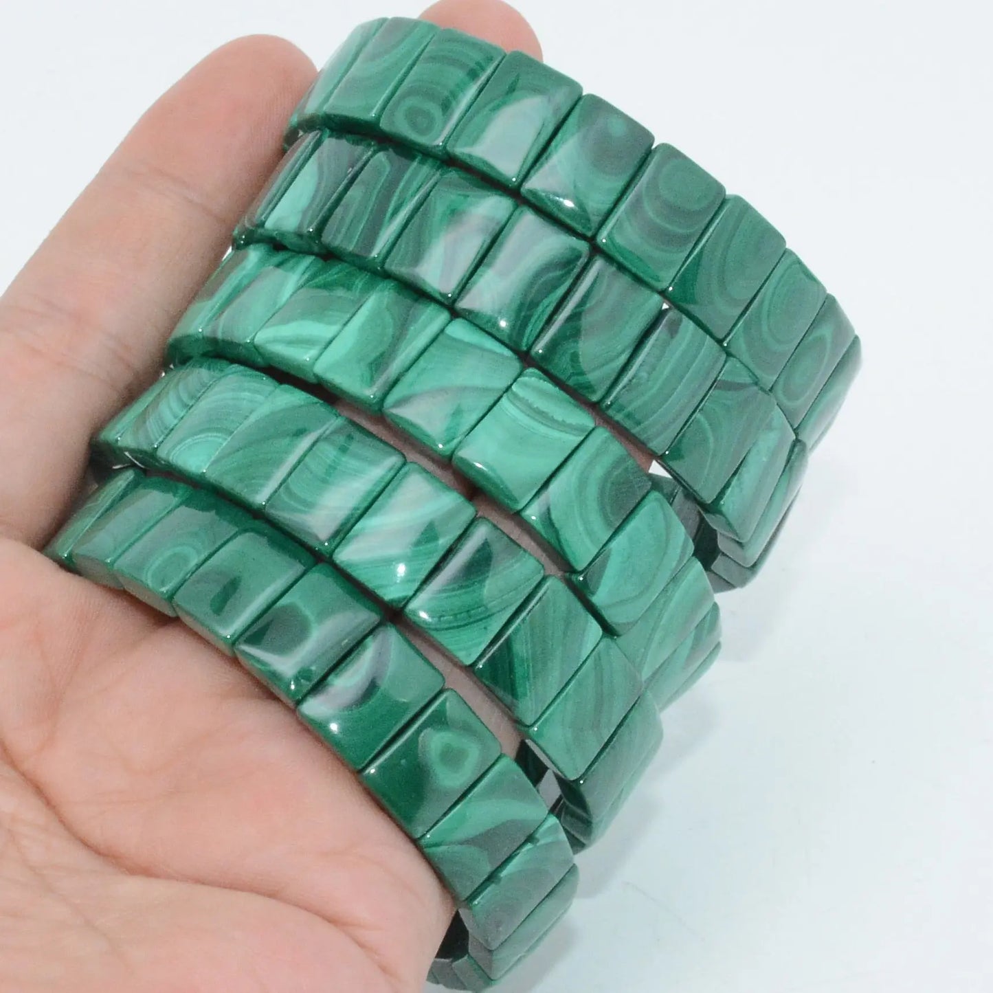 Natural Malachite Bracelet - Rectangle - Pure Ember