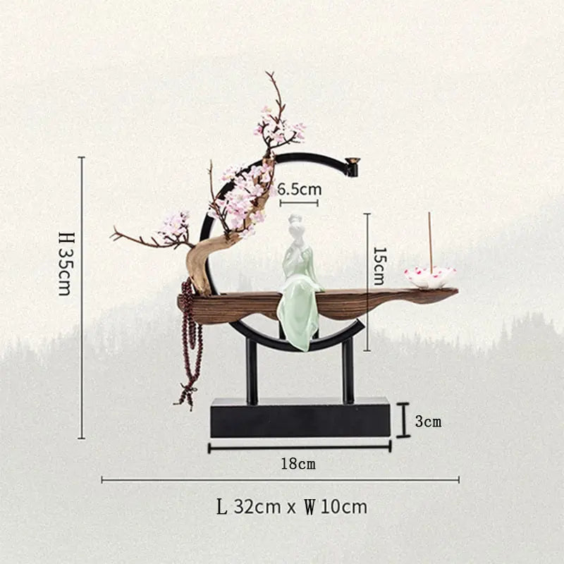 Waterfall Backflow Incense Burner Lady Incense Stick Holder