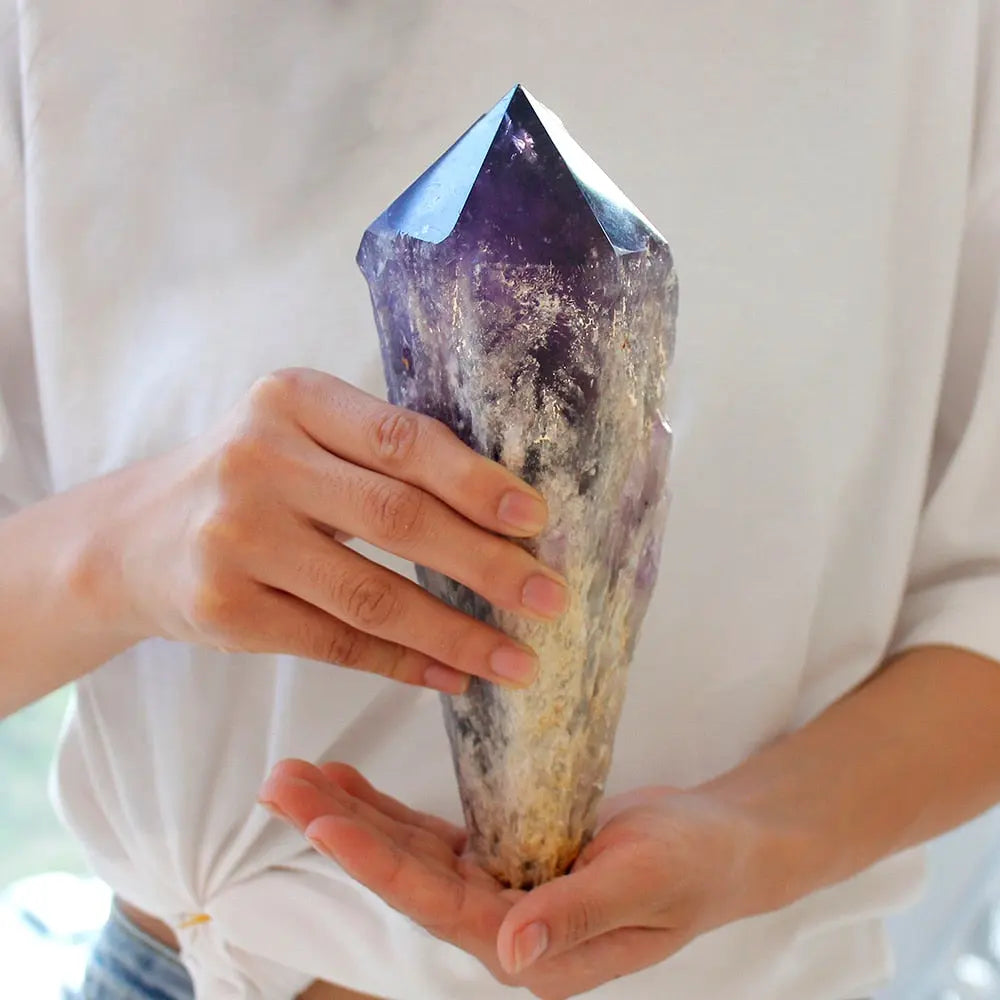 Natural Amethyst Quartz Cluster Crystal Rod Point