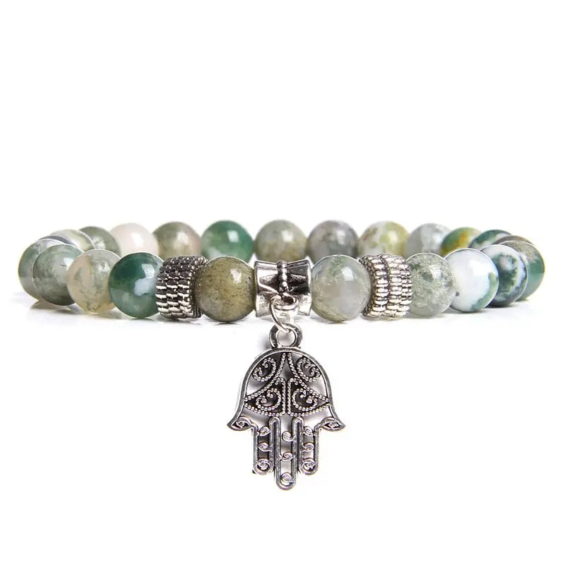 Natural Stone crystal Bracelet with charm
