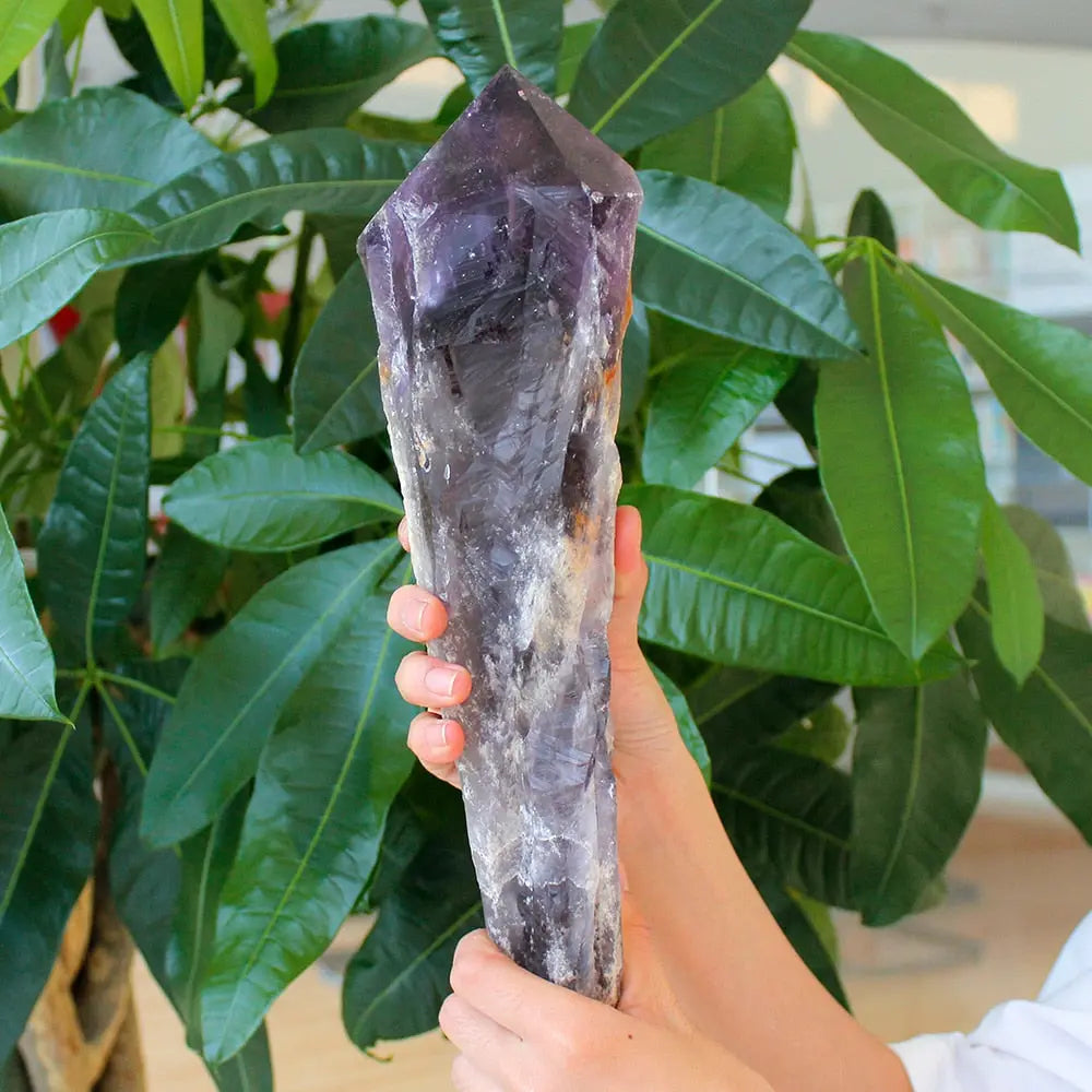 Natural Amethyst Quartz Cluster Crystal Rod Point