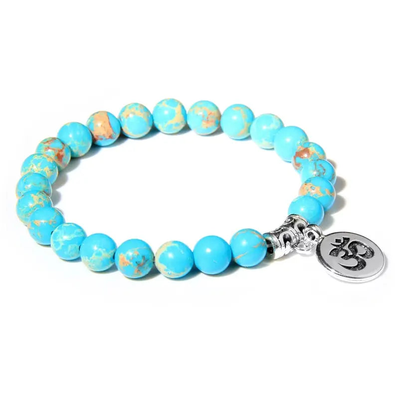 Natural Stone crystal Bracelet with yoga charm