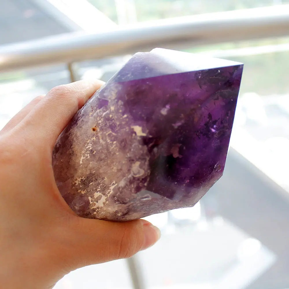Natural Amethyst Quartz Cluster Crystal Rod Point