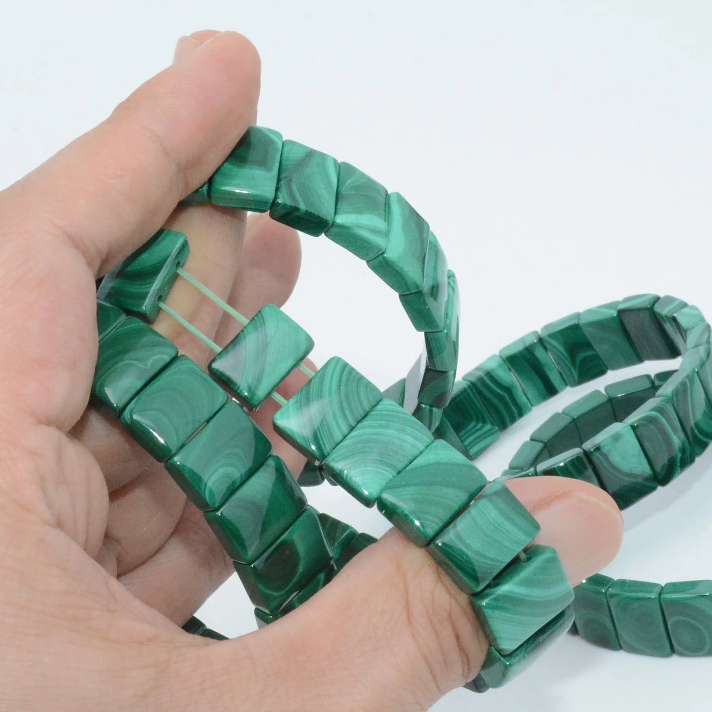 Natural Malachite Bracelet - Rectangle - Pure Ember
