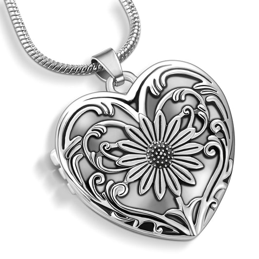 |<none>|1005002809807672Cremation Jewelry for Ashes Heart Flower Pendant Urn Necklace
