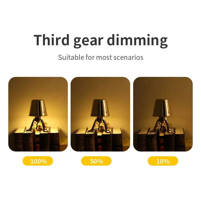 Little Golden Man Table Lamp - Pure Ember