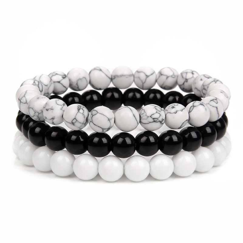 3pcs Natural Stone Beaded Bracelet