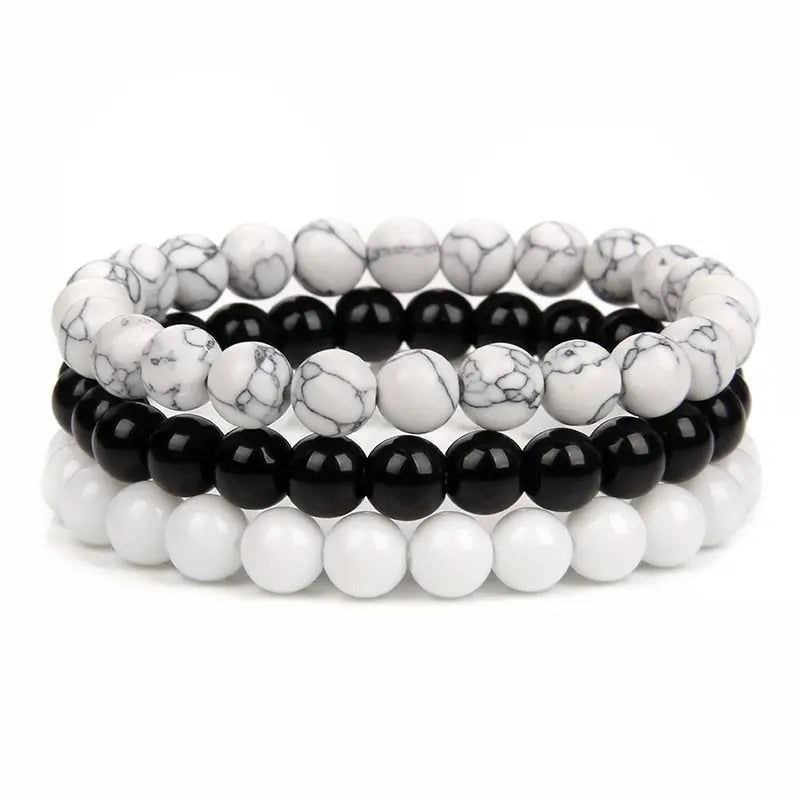3pcs Natural Stone Beaded Bracelet