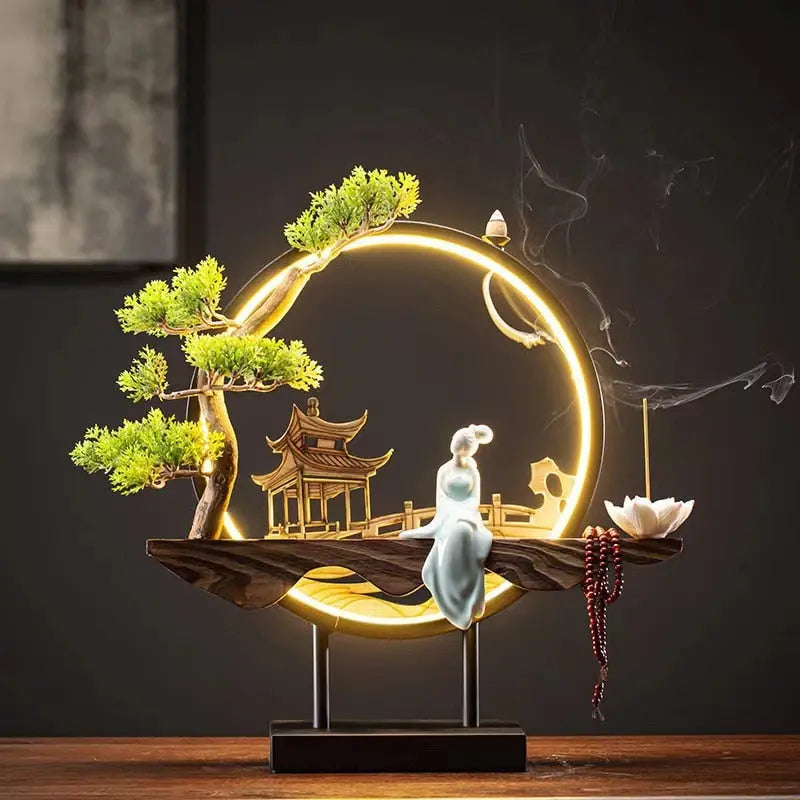 Waterfall Backflow Incense Burner Lady Incense Stick Holder
