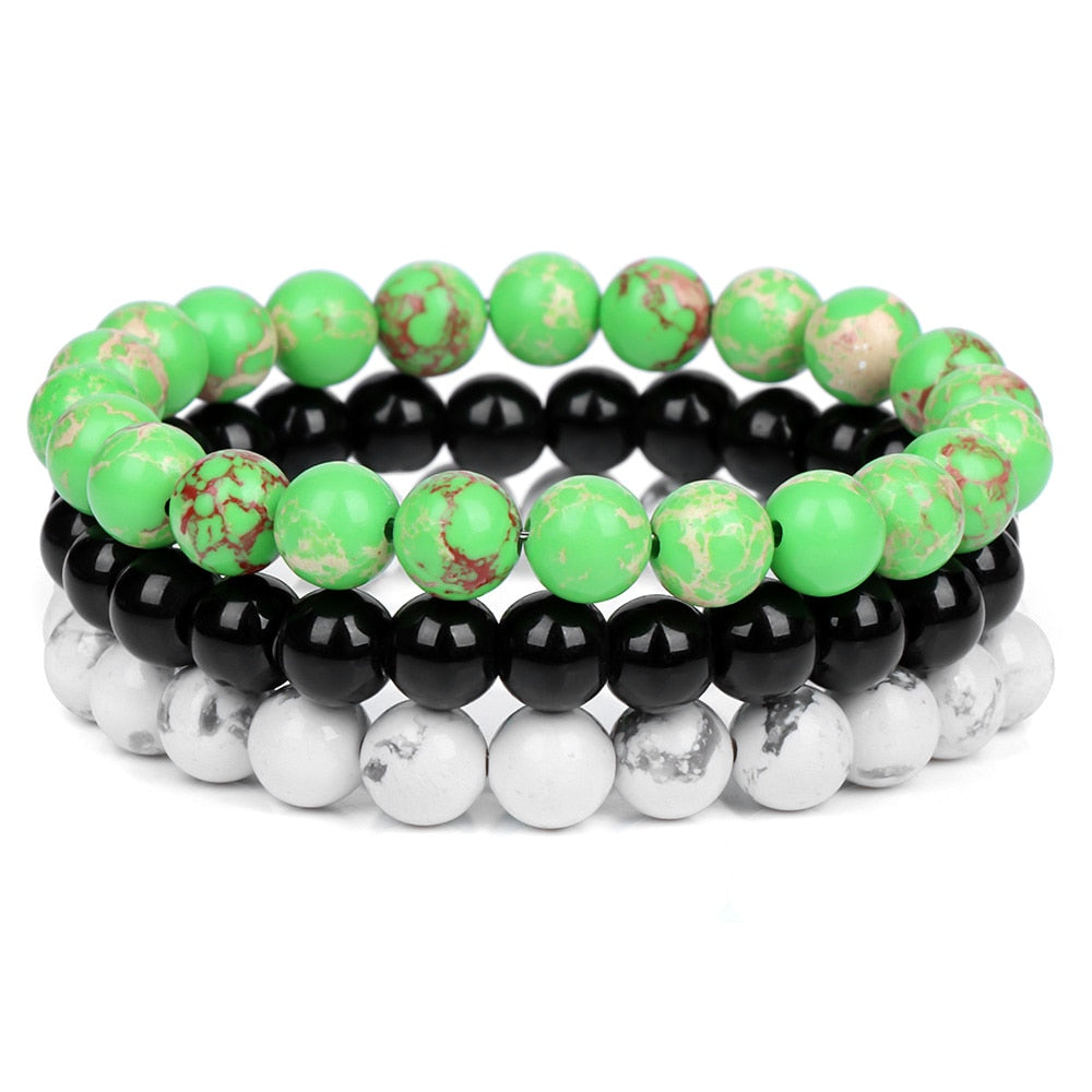 3pcs Natural Stone Beaded Bracelet