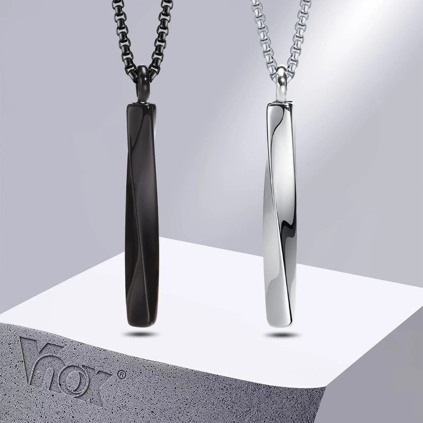 Mobius Bar Pendant Necklaces Cremation Ashes Urn Necklace